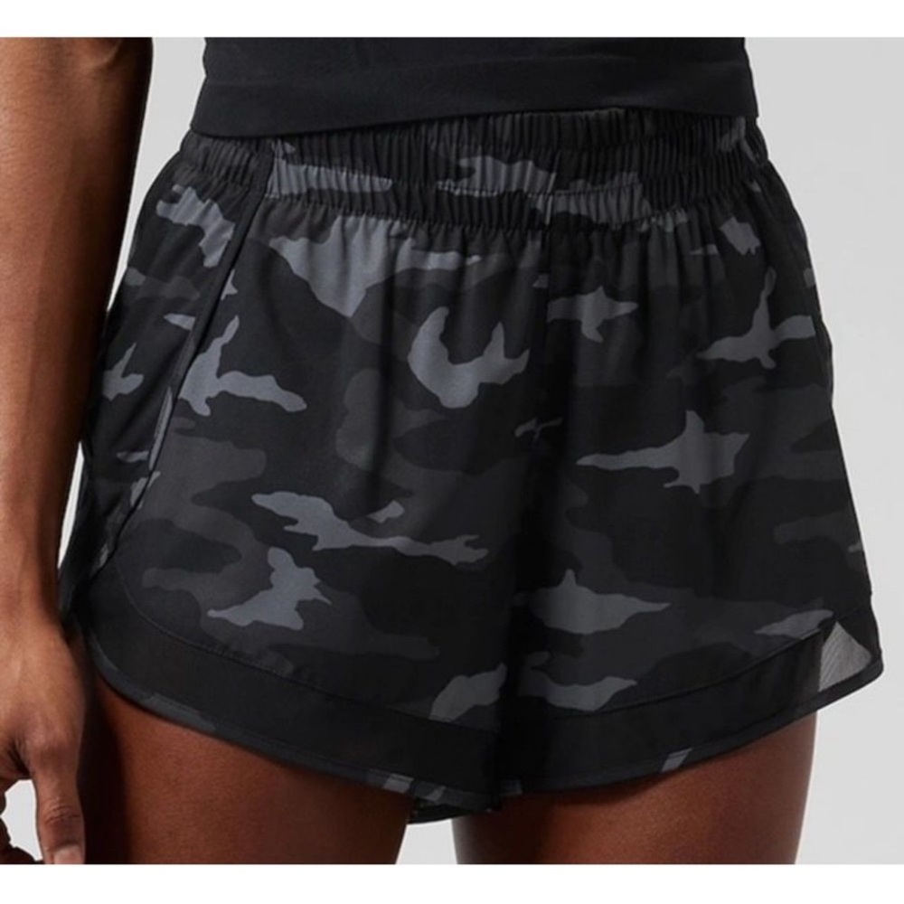 Athleta Mesh Racer Runner Short Camo